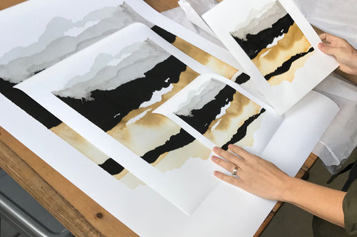 How to flatten a rolled print by Kim Knoll